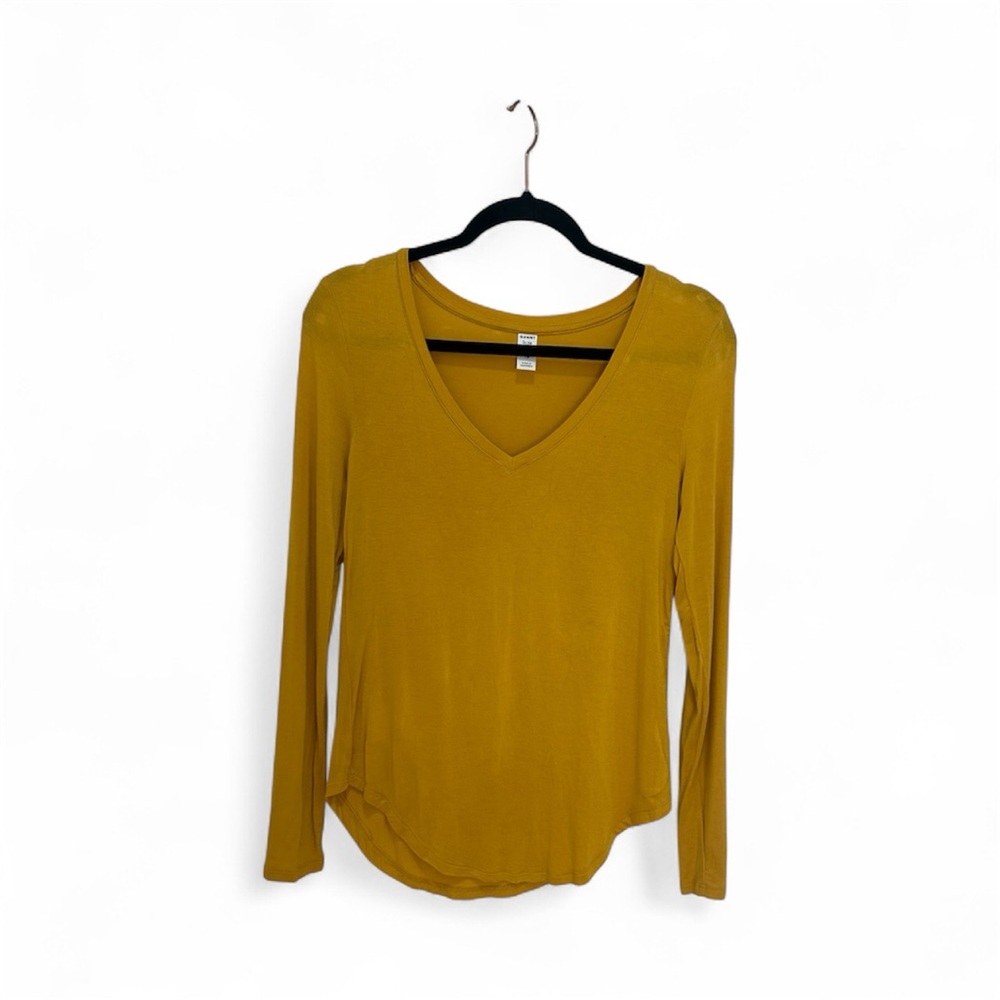 Old Navy Women's Yellow Luxe V-Neck Blouse